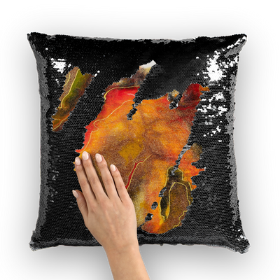 Twinkle Flame Sequin Cushion Cover