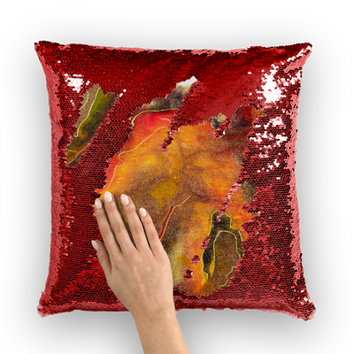 Twinkle Flame Sequin Cushion Cover