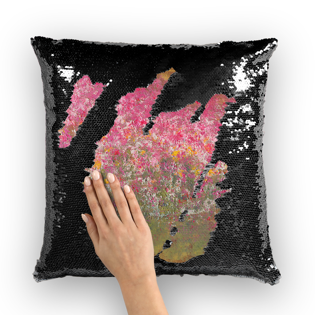 Fantasy Garden Sequin Cushion Cover